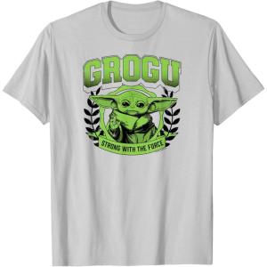 imageStar Wars  The Mandalorian Grogu Collegiate TShirtSilver Grey