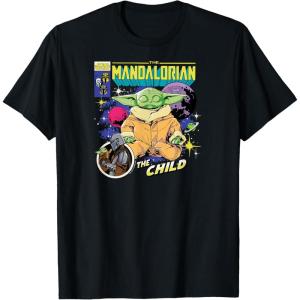imageStar Wars  The Mandalorian Grogu Comic Cover TShirtBlack
