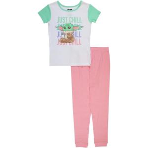 imageStar Wars Boys 2Piece Snugfit Cotton Pajamas SetMighty Grogu