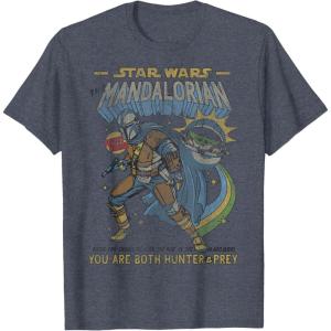 imageStar Wars Mandalorian Comic Poster TShirtHeather Blue