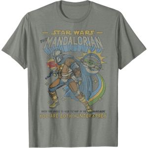 imageStar Wars Mandalorian Comic Poster TShirtOlive Heather