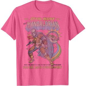 imageStar Wars Mandalorian Comic Poster TShirtPink Heather