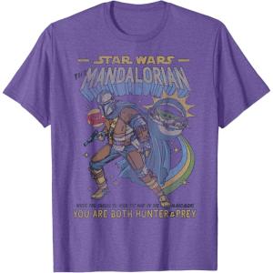 imageStar Wars Mandalorian Comic Poster TShirtPurple Heather