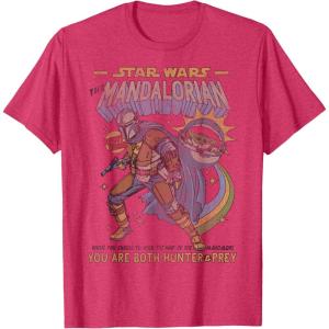 imageStar Wars Mandalorian Comic Poster TShirtRed Heather