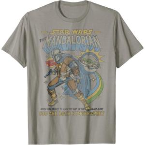 imageStar Wars Mandalorian Comic Poster TShirtSlate Grey