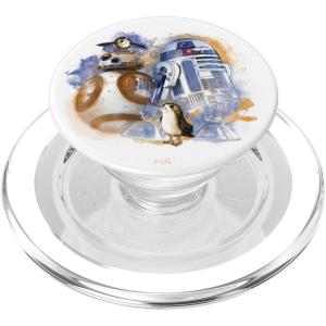imageStar Wars R2D2 BB8 Porgs Watercolor PopSockets MagSafe PopGrip for iPhoneMagSafe