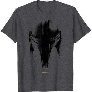 imageStar Wars The Mandalorian Dark Helmet Sketched TShirtDark Heather Grey