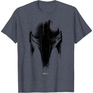 imageStar Wars The Mandalorian Dark Helmet Sketched TShirtHeather Blue