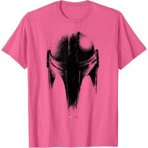 imageStar Wars The Mandalorian Dark Helmet Sketched TShirtPink Heather
