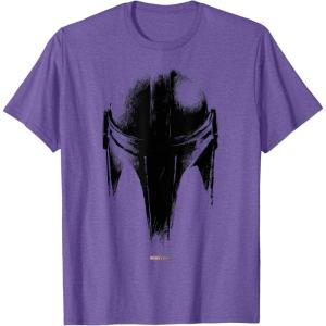 imageStar Wars The Mandalorian Dark Helmet Sketched TShirtPurple Heather