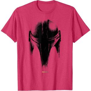 imageStar Wars The Mandalorian Dark Helmet Sketched TShirtRed Heather