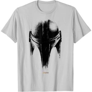 imageStar Wars The Mandalorian Dark Helmet Sketched TShirtSilver Grey