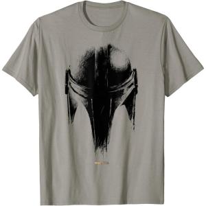 imageStar Wars The Mandalorian Dark Helmet Sketched TShirtSlate Grey