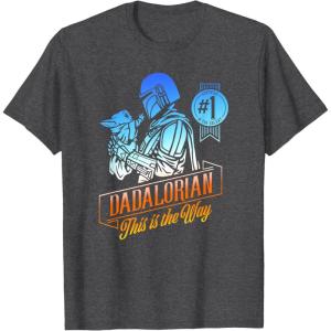 imageStar Wars The Mandalorian Fathers Day 1 In The Galaxy TShirtDark Heather Grey