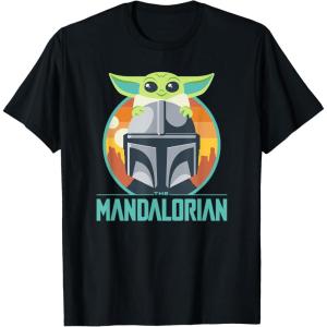 imageStar Wars The Mandalorian Fathers Day Cute Group Portrait TShirtBlack