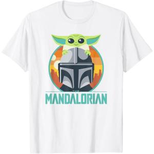 imageStar Wars The Mandalorian Fathers Day Cute Group Portrait TShirtWhite