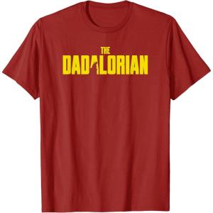 imageStar Wars The Mandalorian Fathers Day Dadalorian Logo TShirtCranberry Red
