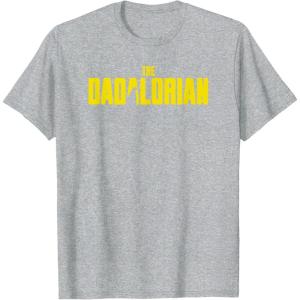 imageStar Wars The Mandalorian Fathers Day Dadalorian Logo TShirtHeather Grey