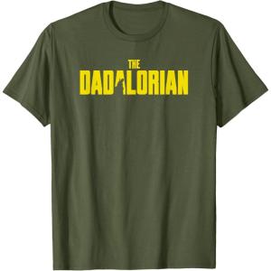 imageStar Wars The Mandalorian Fathers Day Dadalorian Logo TShirtOlive Green