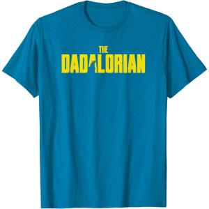 imageStar Wars The Mandalorian Fathers Day Dadalorian Logo TShirtSapphire Blue