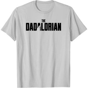 imageStar Wars The Mandalorian Fathers Day Dadalorian Logo TShirtSilver Grey