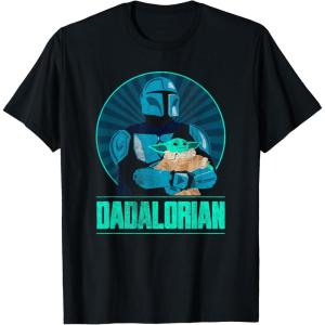 imageStar Wars The Mandalorian Fathers Day Dadalorian Retro TShirtBlack