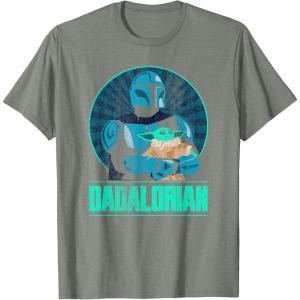imageStar Wars The Mandalorian Fathers Day Dadalorian Retro TShirtOlive Heather