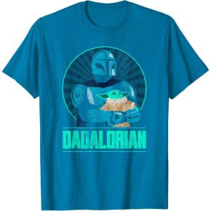 imageStar Wars The Mandalorian Fathers Day Dadalorian Retro TShirtSapphire Blue