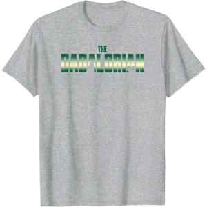 imageStar Wars The Mandalorian Fathers Day The Dadalorian Retro TShirtHeather Grey