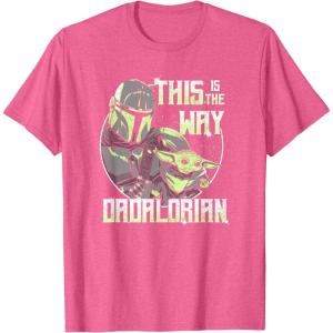 imageStar Wars The Mandalorian Fathers Day The Way Dad Retro TShirtPink Heather