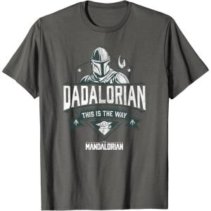 imageStar Wars The Mandalorian Fathers Day The Way Distressed TShirtAsphalt Grey