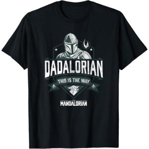 imageStar Wars The Mandalorian Fathers Day The Way Distressed TShirtBlack