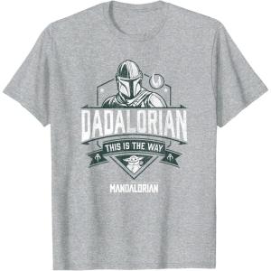 imageStar Wars The Mandalorian Fathers Day The Way Distressed TShirtHeather Grey