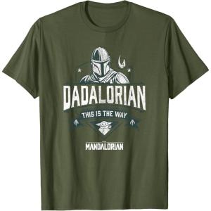 imageStar Wars The Mandalorian Fathers Day The Way Distressed TShirtOlive Green