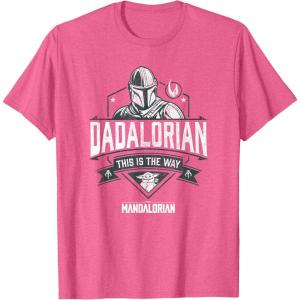 imageStar Wars The Mandalorian Fathers Day The Way Distressed TShirtPink Heather