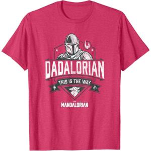 imageStar Wars The Mandalorian Fathers Day The Way Distressed TShirtRed Heather