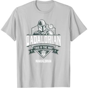 imageStar Wars The Mandalorian Fathers Day The Way Distressed TShirtSilver Grey