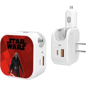 imageStar Wars The Mandalorian Grogu and Din Djarin Color Block 18Watt 2 in 1 USB ChargerKylo Ren