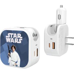 imageStar Wars The Mandalorian Grogu and Din Djarin Color Block 18Watt 2 in 1 USB ChargerPrincess Leia Organa