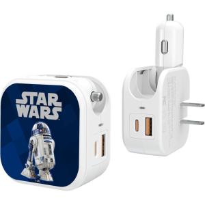 imageStar Wars The Mandalorian Grogu and Din Djarin Color Block 18Watt 2 in 1 USB ChargerR2D2