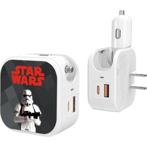 imageStar Wars The Mandalorian Grogu and Din Djarin Color Block 18Watt 2 in 1 USB ChargerStormtrooper