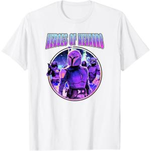 imageStar Wars The Mandalorian Heroes Of Nevarro Retro Portrait TShirtWhite