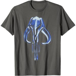 imageStar Wars The Mandalorian Mythosaur Skull Vintage Logo TShirtAsphalt Grey