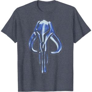 imageStar Wars The Mandalorian Mythosaur Skull Vintage Logo TShirtHeather Blue