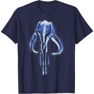 imageStar Wars The Mandalorian Mythosaur Skull Vintage Logo TShirtNavy Blue