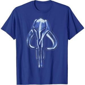 imageStar Wars The Mandalorian Mythosaur Skull Vintage Logo TShirtRoyal Blue