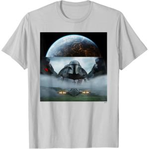 imageStar Wars The Mandalorian Season 3 Coruscant ampamp Starfighters TShirtSilver Grey