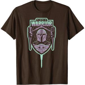 imageStar Wars The Mandalorian Season 3 Grogu Fierce Warrior N1 TShirtBrown