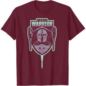 imageStar Wars The Mandalorian Season 3 Grogu Fierce Warrior N1 TShirtBurgundy