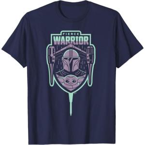 imageStar Wars The Mandalorian Season 3 Grogu Fierce Warrior N1 TShirtNavy Blue